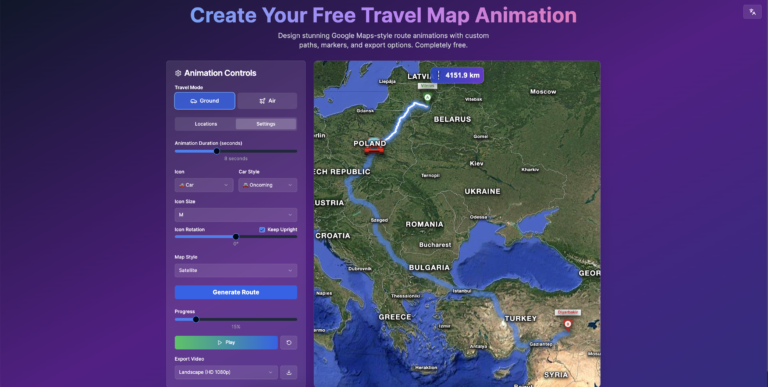 best map animation maker free travel route generator mapanimationmaker.com